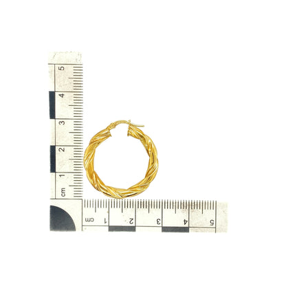 9ct Gold Twisted Hoop Creole Earrings