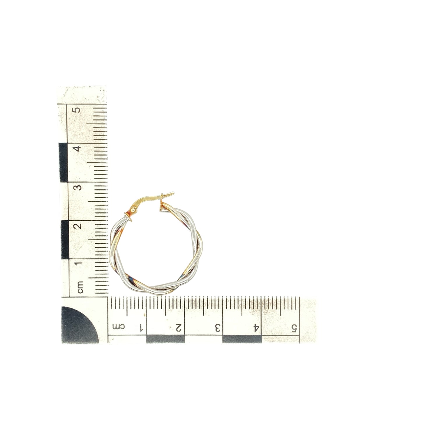 9ct White Gold Twisted Hoop Creole Earrings