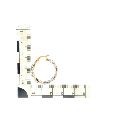 9ct White Gold Twisted Hoop Creole Earrings