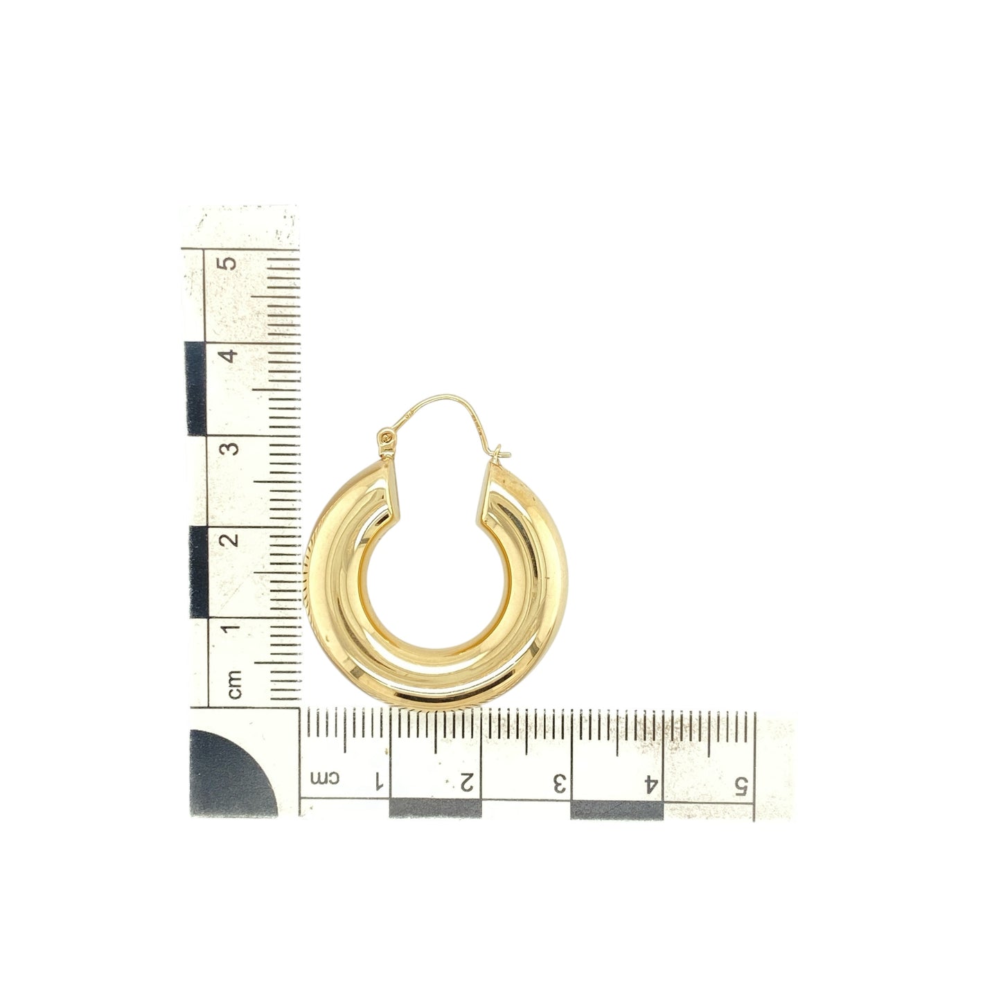 9ct Gold Plain Tube Hoop Creole Earrings
