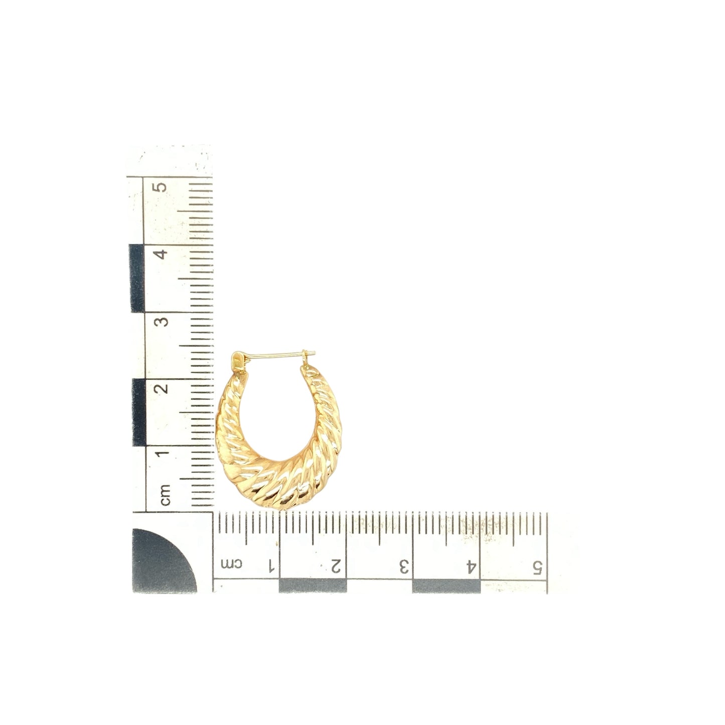9ct Gold Twisted Oval Creole Earrings