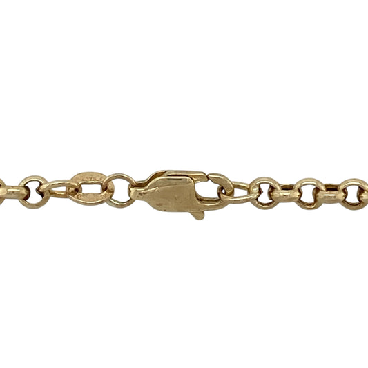 Bring classic elegance and warm golden shine to your collection with this pre-owned 9ct yellow gold belcher chain—an effortlessly stylish piece suited to everyday wear or layering.

Design: This 18" chain features 3mm belcher links, offering a rounded, polished profile that reflects light beautifully. Its clean and versatile design makes it ideal as a standalone chain or paired with a pendant.
