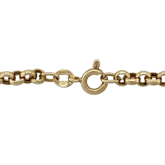 Bring bold elegance and classic golden style to your collection with this pre-owned 9ct yellow gold belcher chain—an attractive piece offering strong presence and timeless appeal.

Design: This 19" chain features 4mm belcher links, giving it a rounded, polished profile that catches the light beautifully. The slightly longer length adds a graceful drape, making it suitable for both standalone wear and pairing with a pendant.