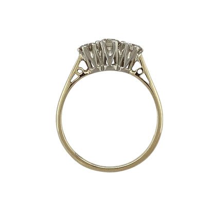 9ct Gold & Diamond Set Trilogy Ring