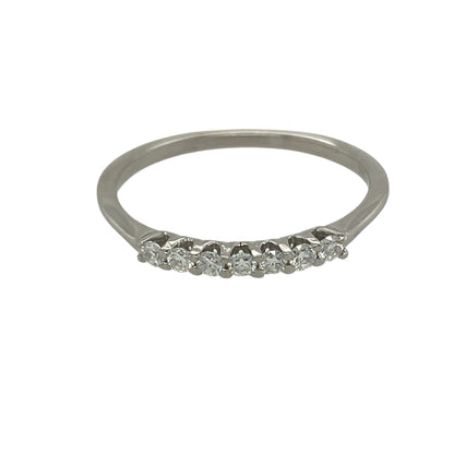 9ct White Gold & Diamond Set Seven Stone Band Ring