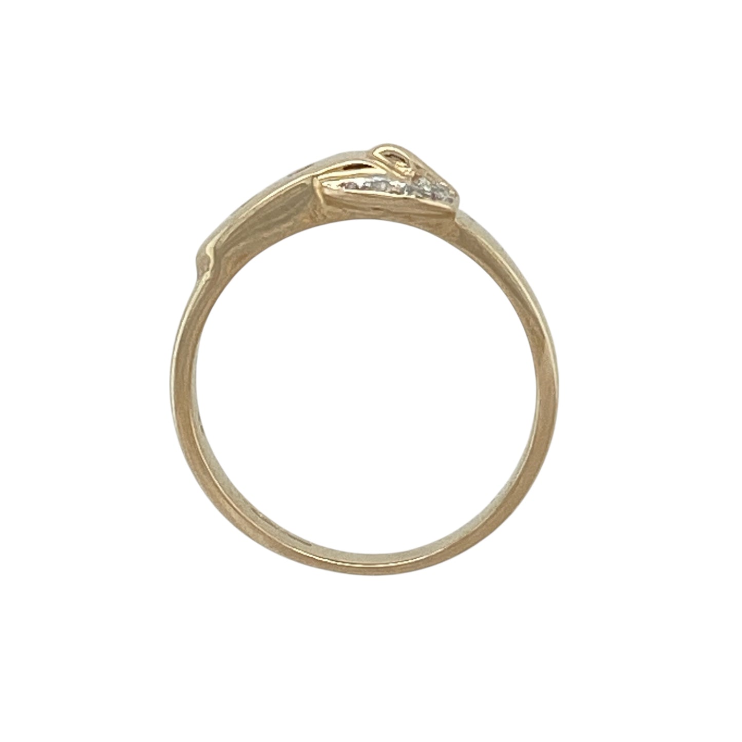 9ct Gold & Diamond Set Buckle Ring