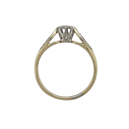 9ct Gold & Diamond Set Solitaire Ring