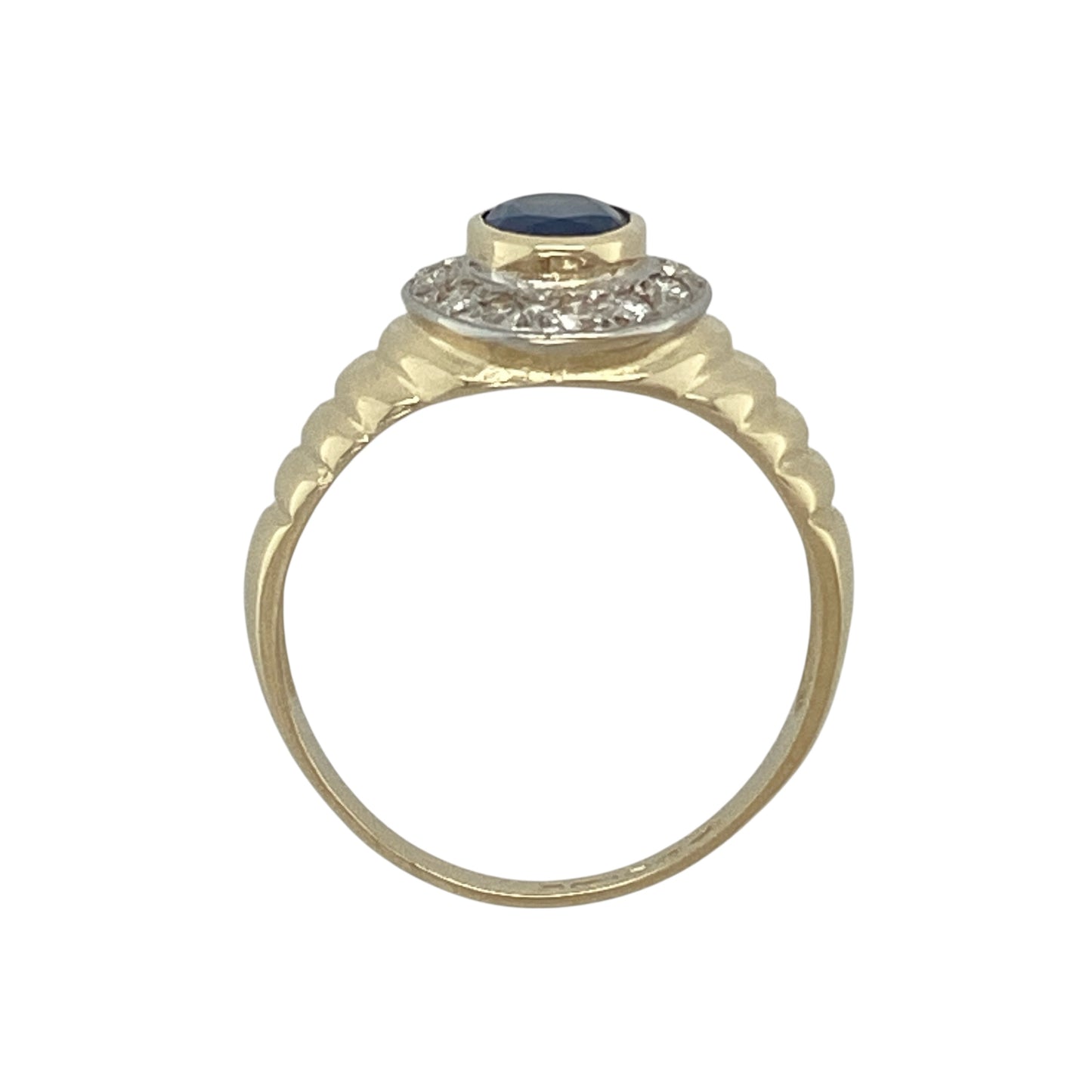 9ct Gold Diamond & Sapphire Set Ring