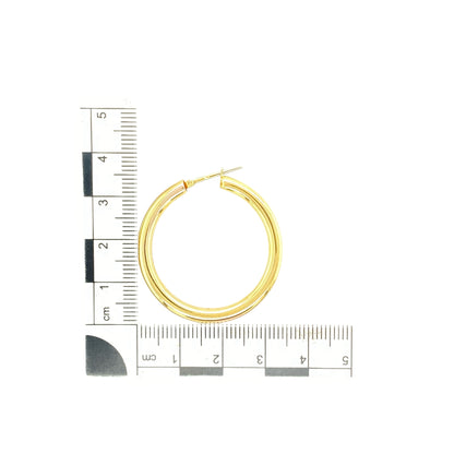 18ct Gold Plain Hoop Creole Earrings