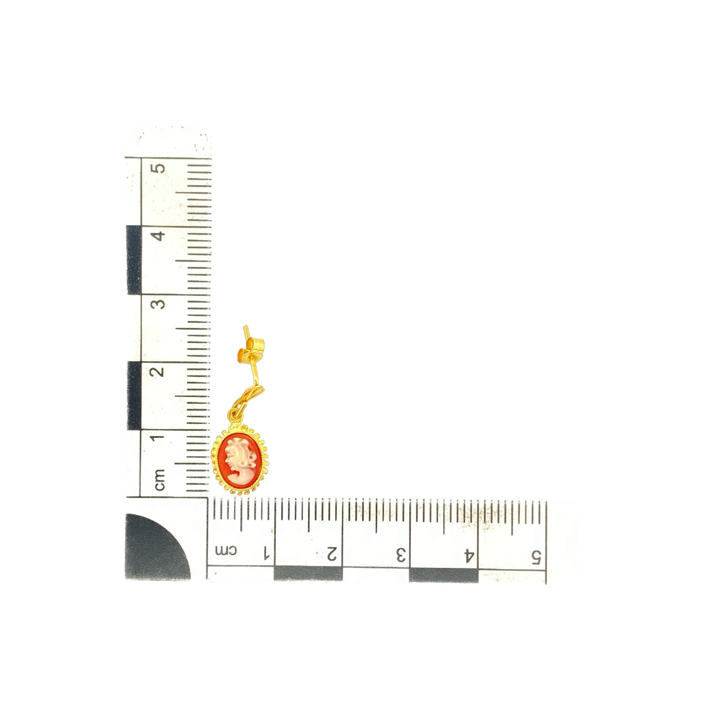 9ct Gold & Cameo Drop Earrings