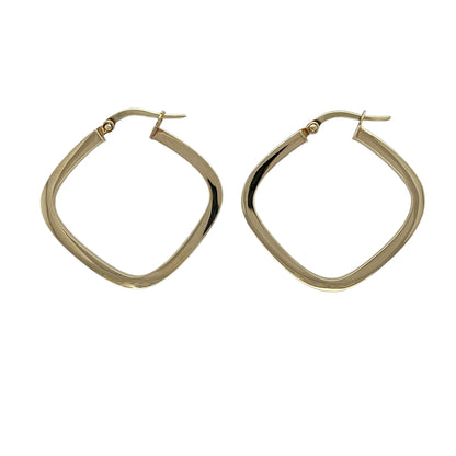 9ct Gold Plain Square Creole Earrings