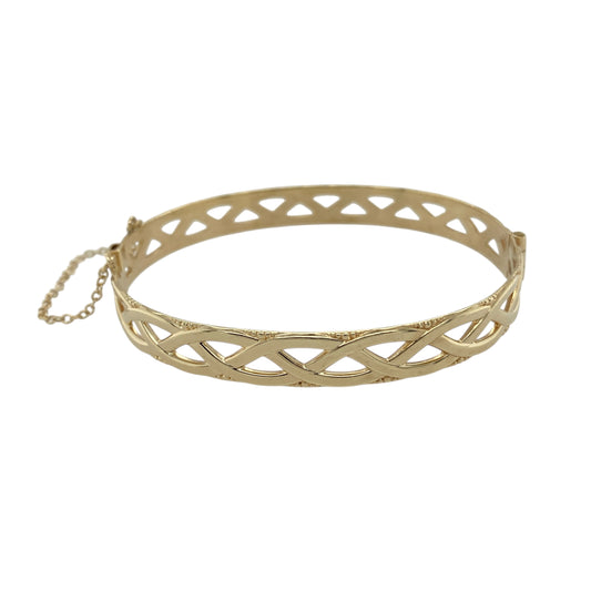 9ct Gold Open Weave Bangle