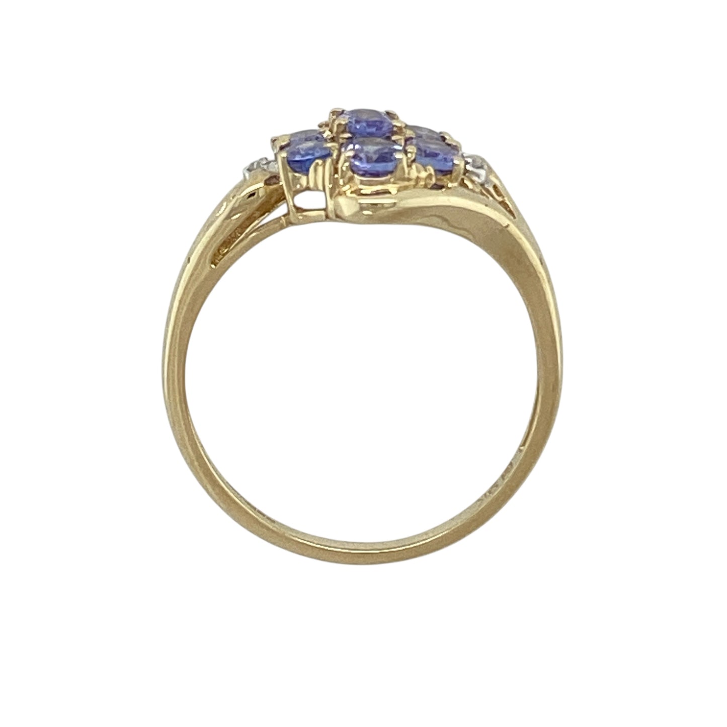 9ct Gold Diamond & Tanzanite Set Ring