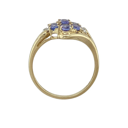 9ct Gold Diamond & Tanzanite Set Ring