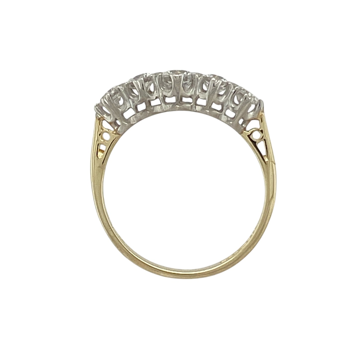 9ct Gold & Cubic Zirconia Set Five Stone Band Ring