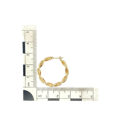 9ct Gold Twisted Hoop Creole Earrings