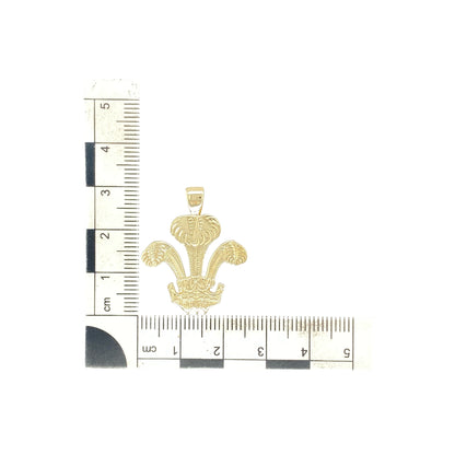 9ct Gold Welsh Three Feathers Pendant