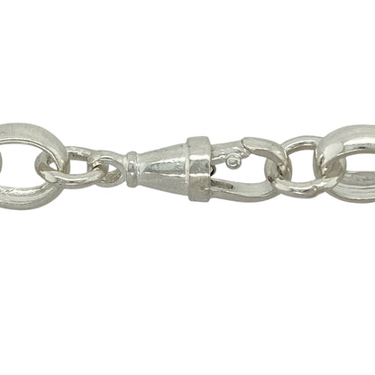 Bring bold style and impressive presence to your jewellery collection with this new 925 silver patterned oval belcher chain, offering standout design with substantial weight.

Design: The chain features a classic oval belcher link pattern with decorative detailing, creating a strong and eye-catching look with timeless appeal.
Material: Made from solid 925 sterling silver, the polished finish delivers bright shine and long-lasting durability.