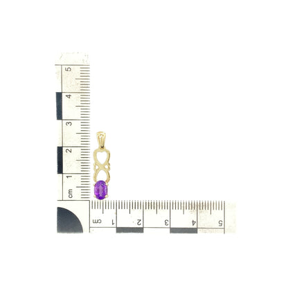 9ct Gold & Amethyst Set Heart Pendant