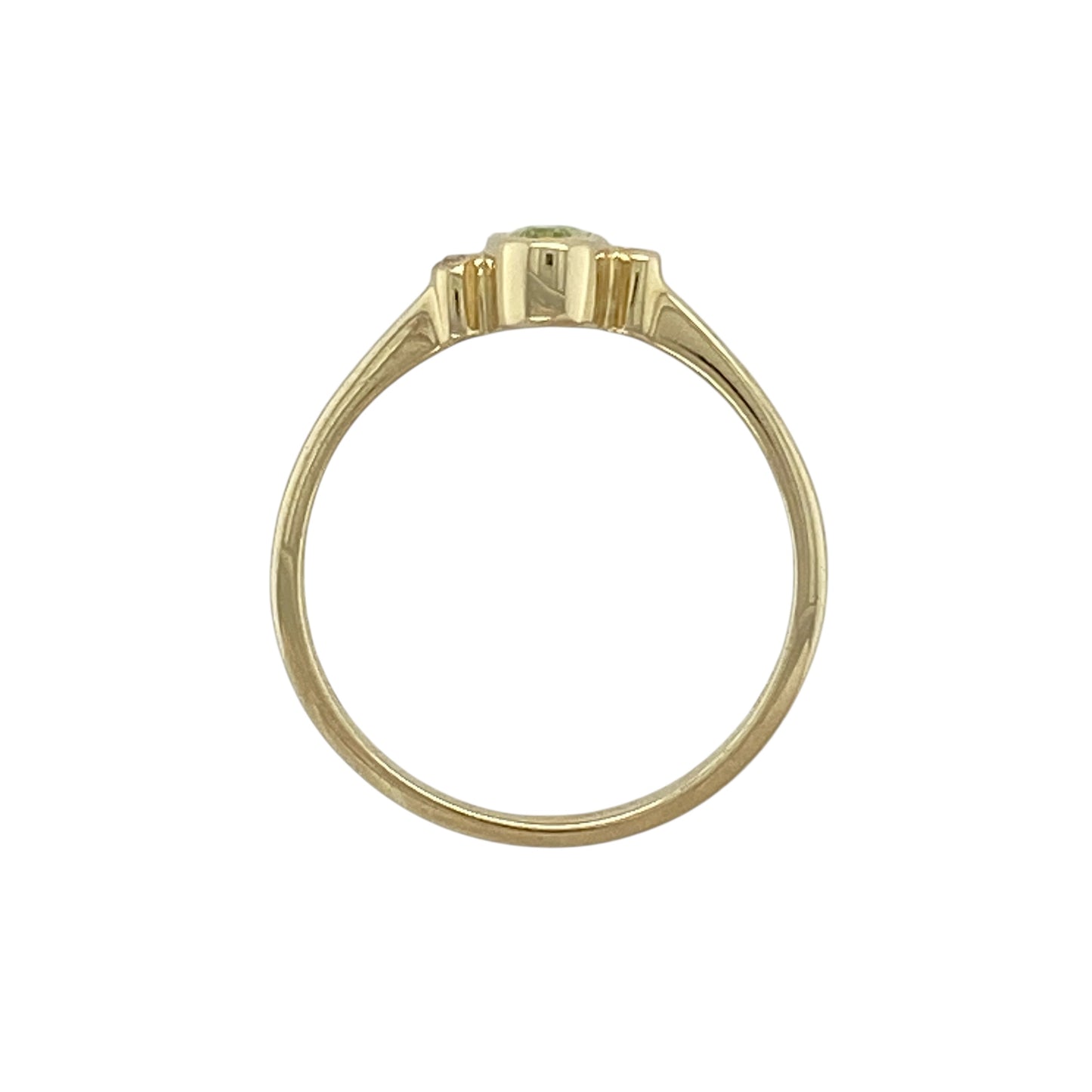 9ct Gold Diamond & Peridot Set Ring