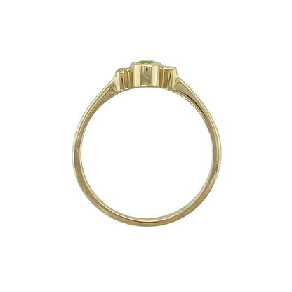 9ct Gold Diamond & Peridot Set Ring
