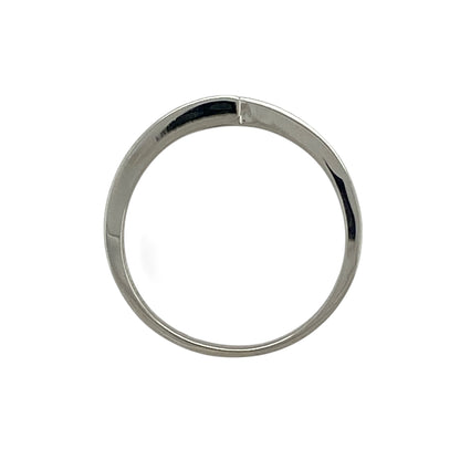 9ct White Gold & Diamond Set Wrap Over Band Ring