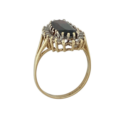 9ct Gold Garnet & Cubic Zirconia Set Cluster Ring