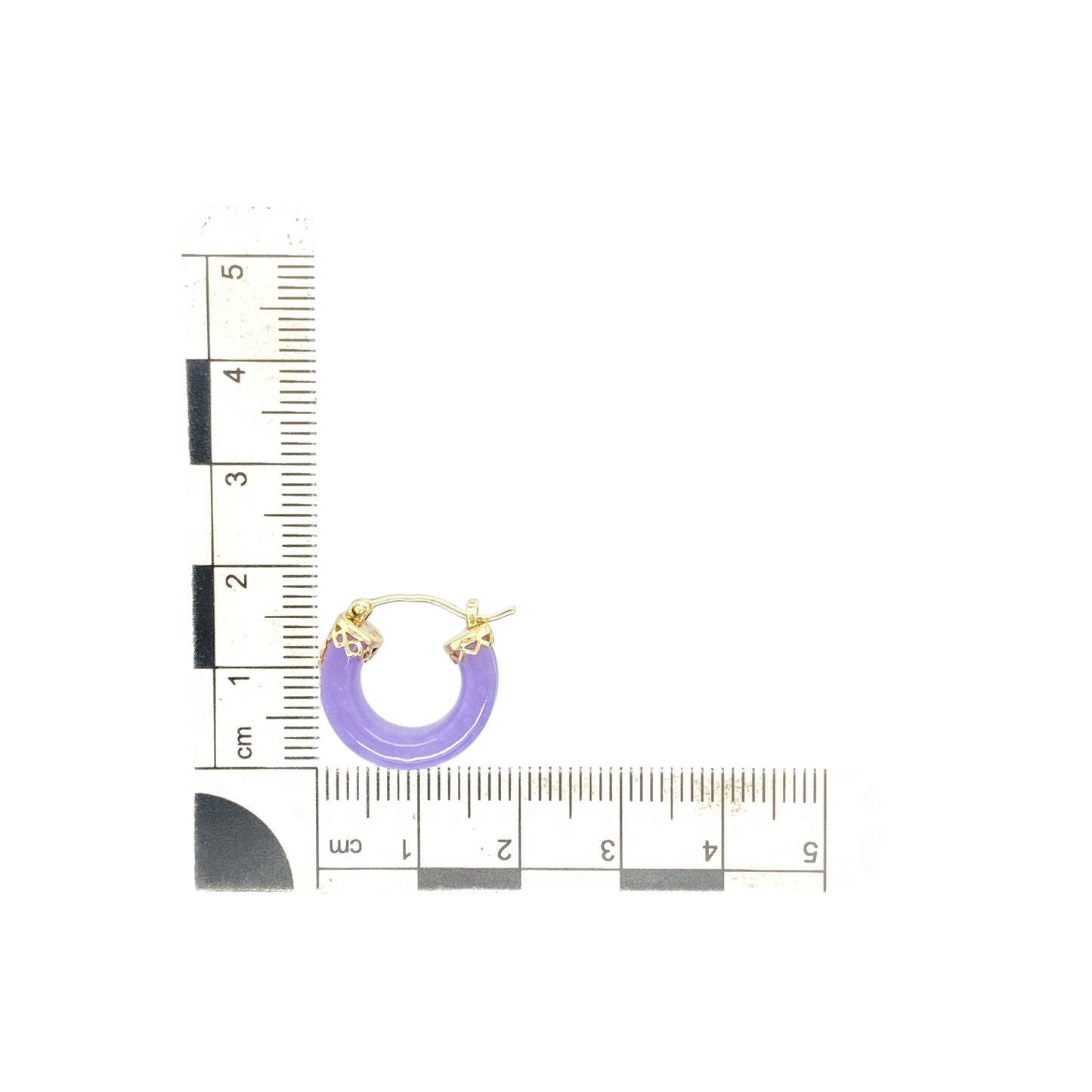 9ct Gold & Purple Jade Hoop Creole Earrings