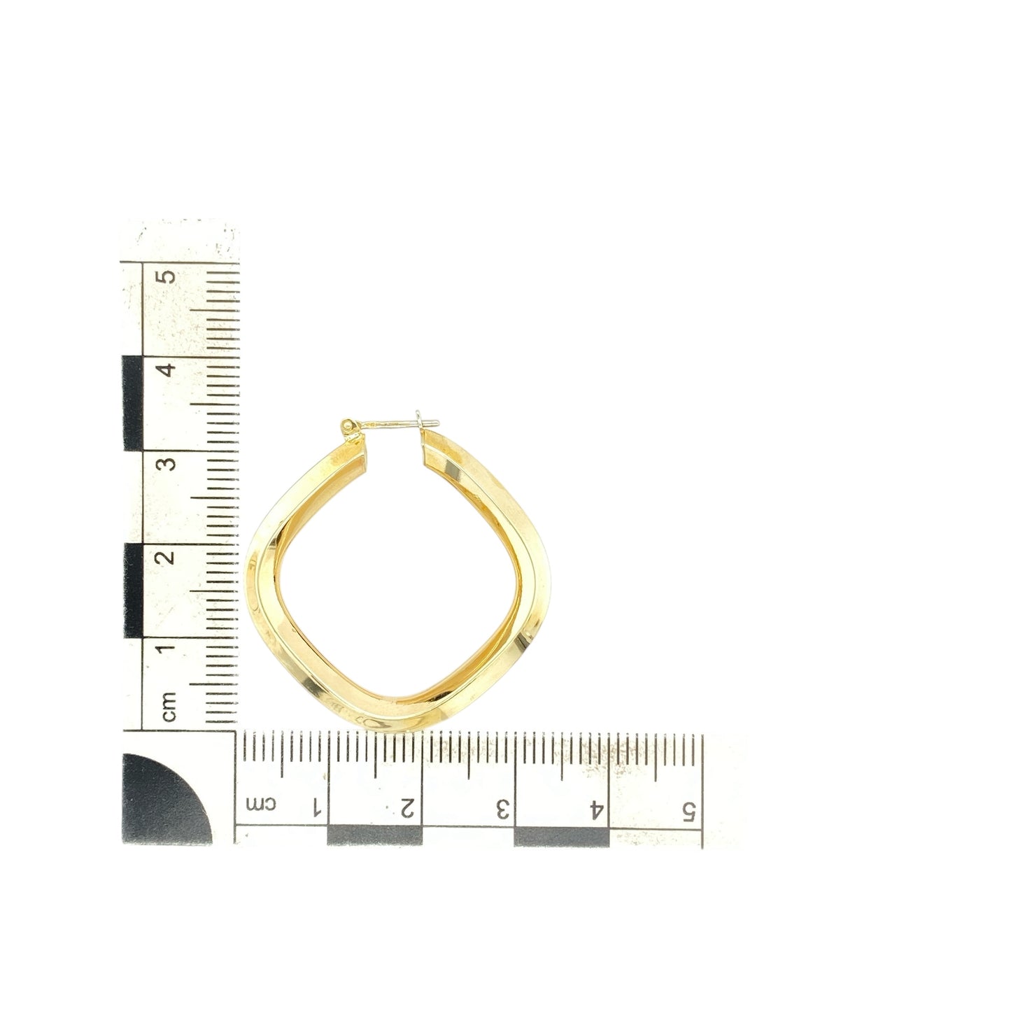 9ct Gold Square Creole Earrings