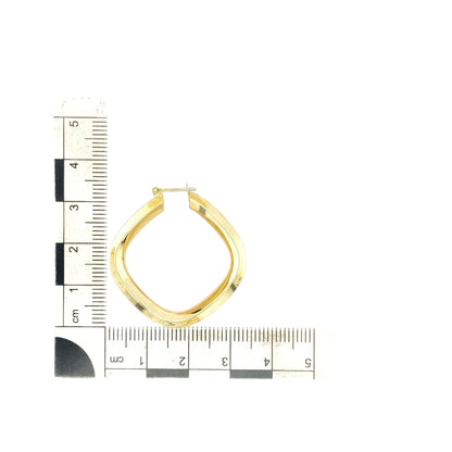 9ct Gold Square Creole Earrings