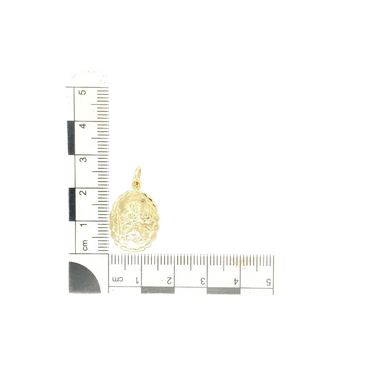 9ct Gold Double Sided Oval St Christopher Pendant