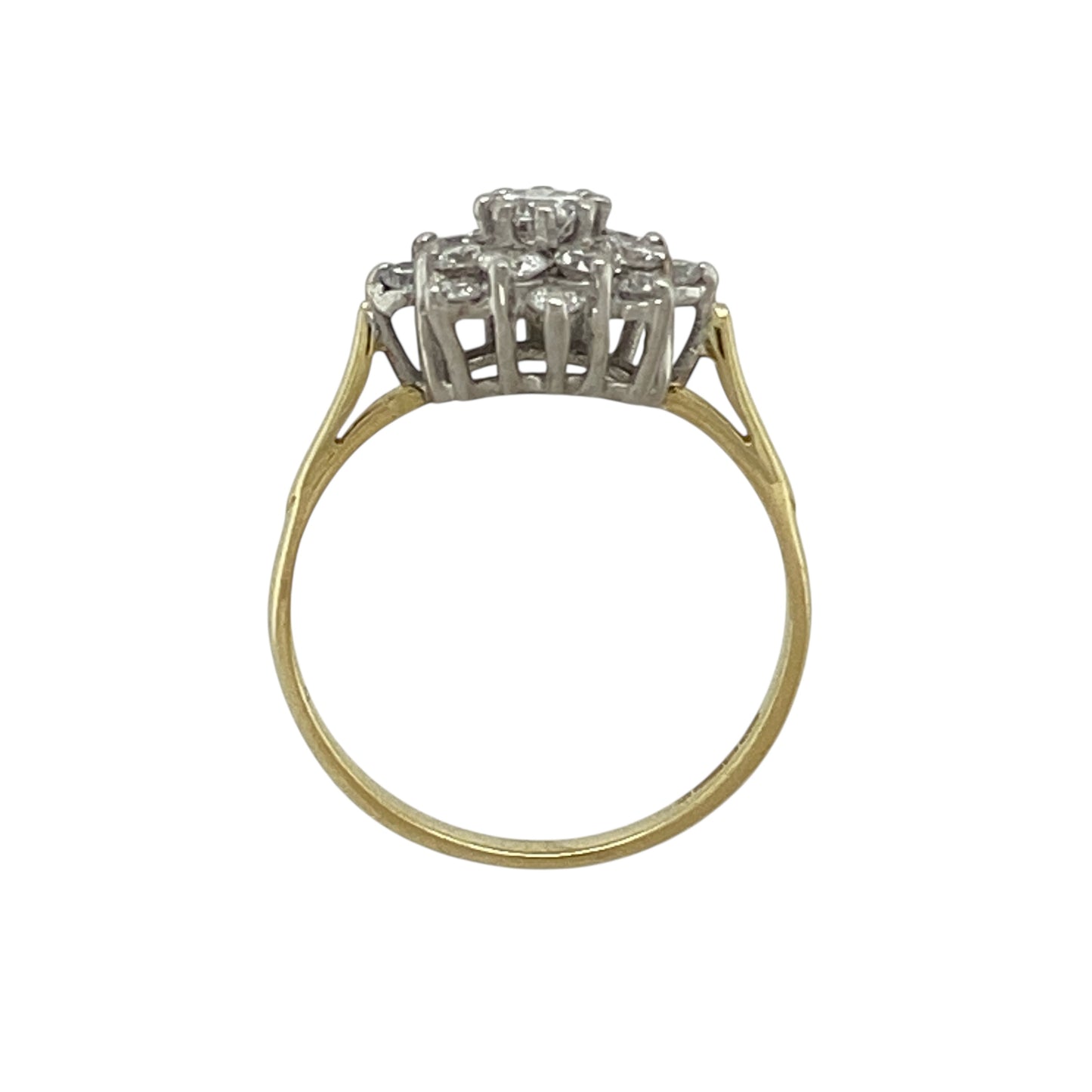 18ct Gold & Diamond Set Flower Cluster Ring