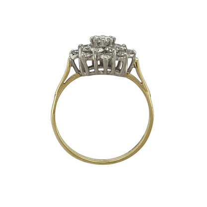 18ct Gold & Diamond Set Flower Cluster Ring