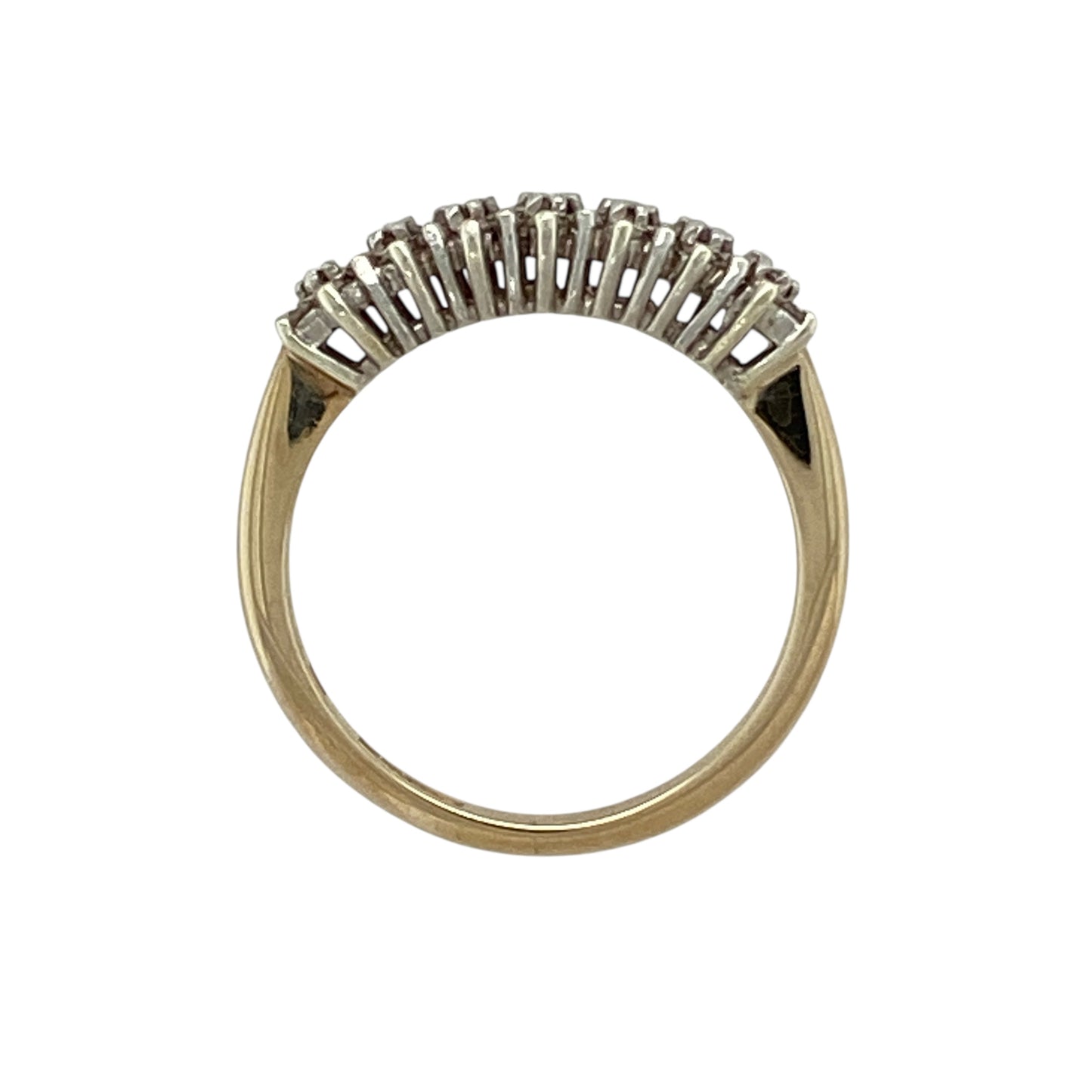9ct Gold & Diamond Set Cluster Band Ring