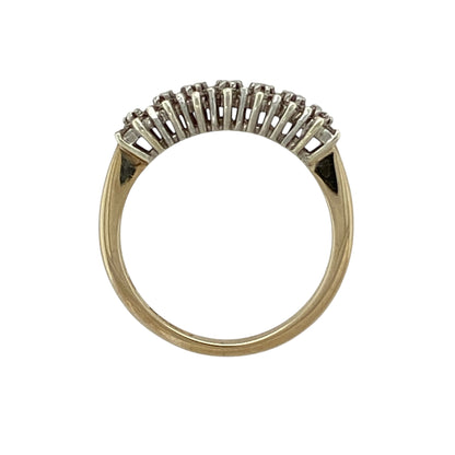 9ct Gold & Diamond Set Cluster Band Ring