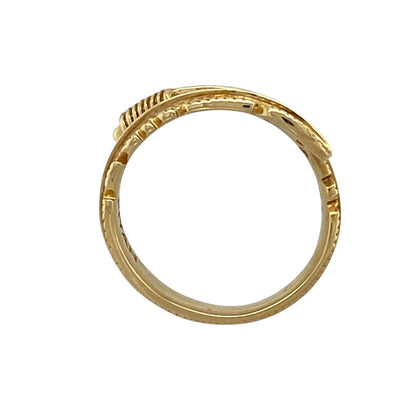 18ct Gold Feather Wrap Around Ring