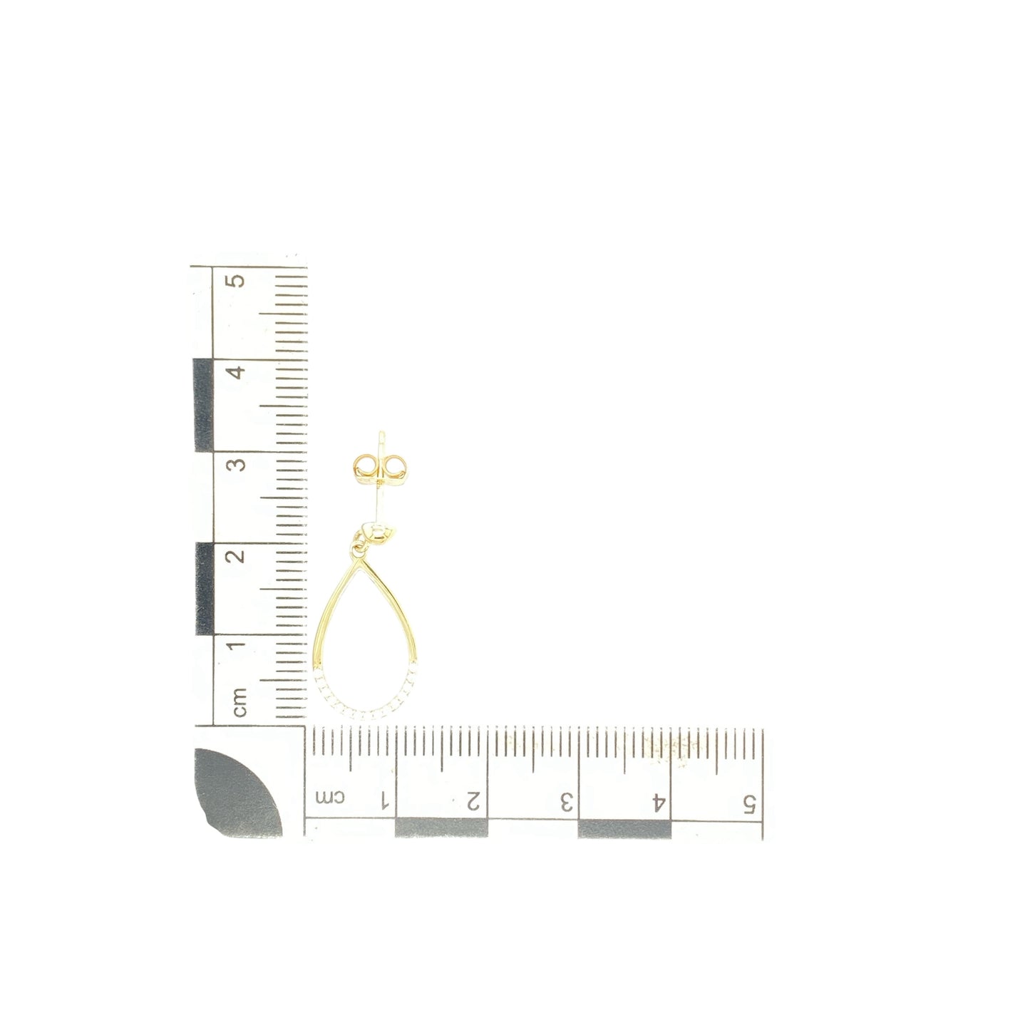 9ct Gold & Cubic Zirconia Set Teardrop Drop Earrings