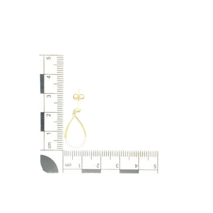 9ct Gold & Cubic Zirconia Set Teardrop Drop Earrings
