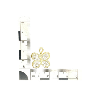 9ct Gold Filigree Patterned Butterfly Pendant