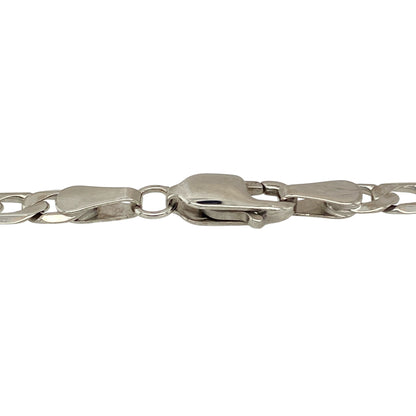 Bring clean, contemporary style to your jewellery collection with this pre-owned 9ct white gold curb bracelet, a versatile piece that combines classic design with a refined finish.

Design: The bracelet features a traditional curb link pattern with links measuring approximately 4mm wide, offering a balanced and understated look suitable for everyday wear.
Material: Made from polished 9-carat white gold, the cool-toned finish provides a sleek and modern appearance.