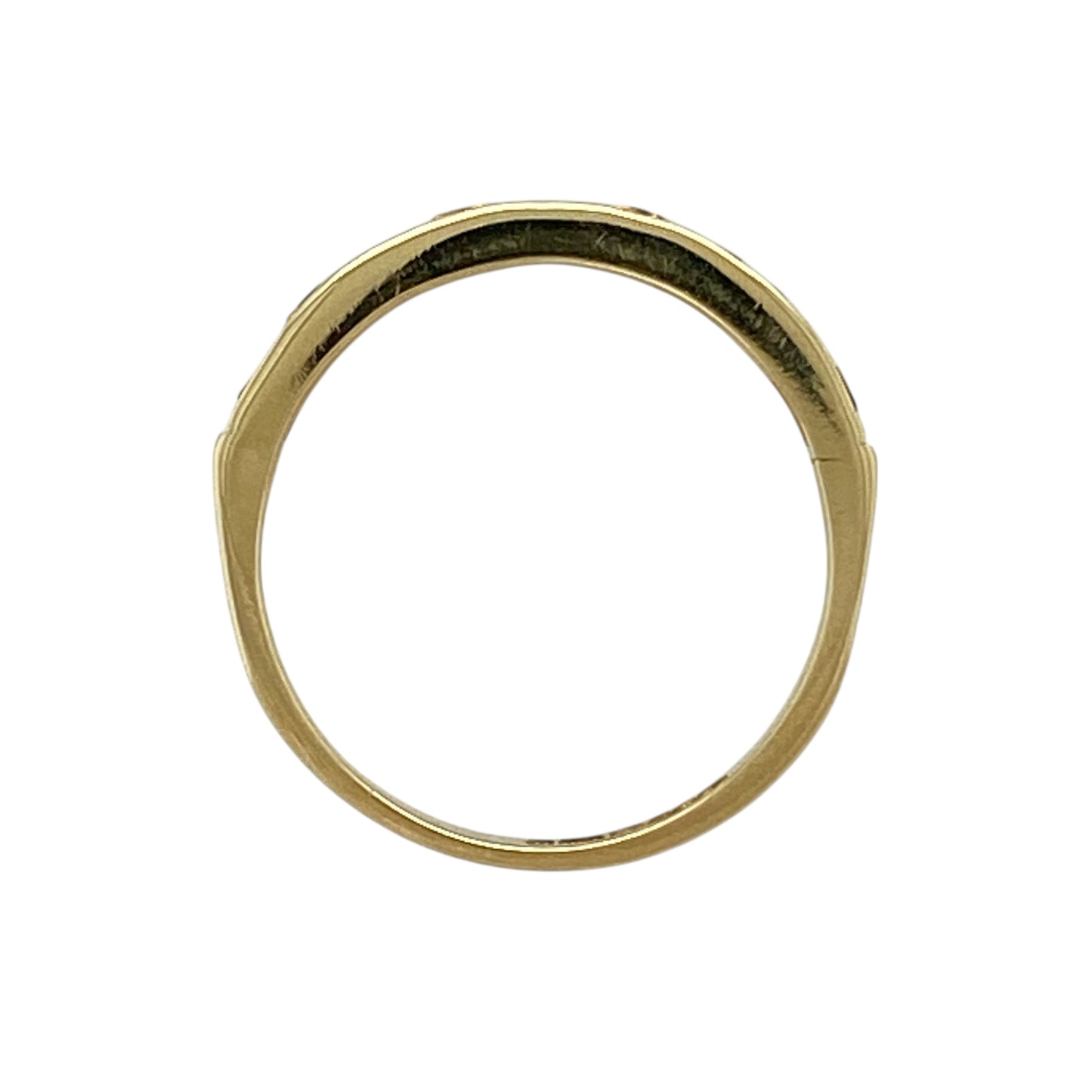 18ct Gold Diamond & Ruby Set Band Ring