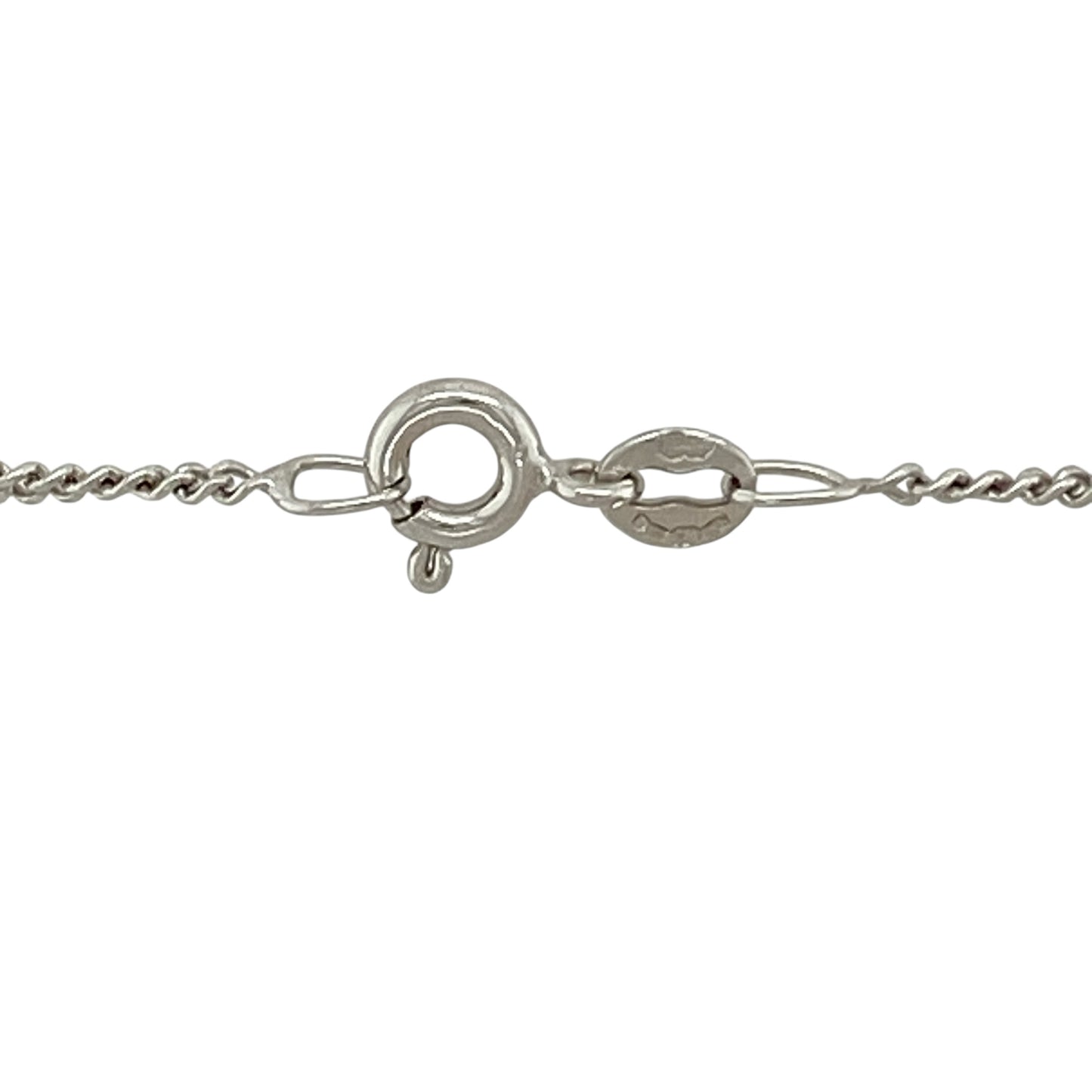 9ct White Gold & Diamond Set Bar 16" Necklace