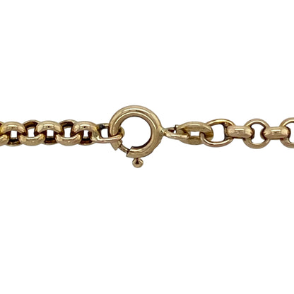 Bring classic elegance and everyday versatility to your jewellery collection with this pre-owned 9ct yellow gold belcher chain, a timeless design with lasting appeal.

Design: The chain features a traditional belcher link pattern with a 3mm width, creating a balanced and durable look suitable for regular wear.
Material: Made from polished 9-carat yellow gold, the warm tone enhances the smooth, rounded links and classic style.