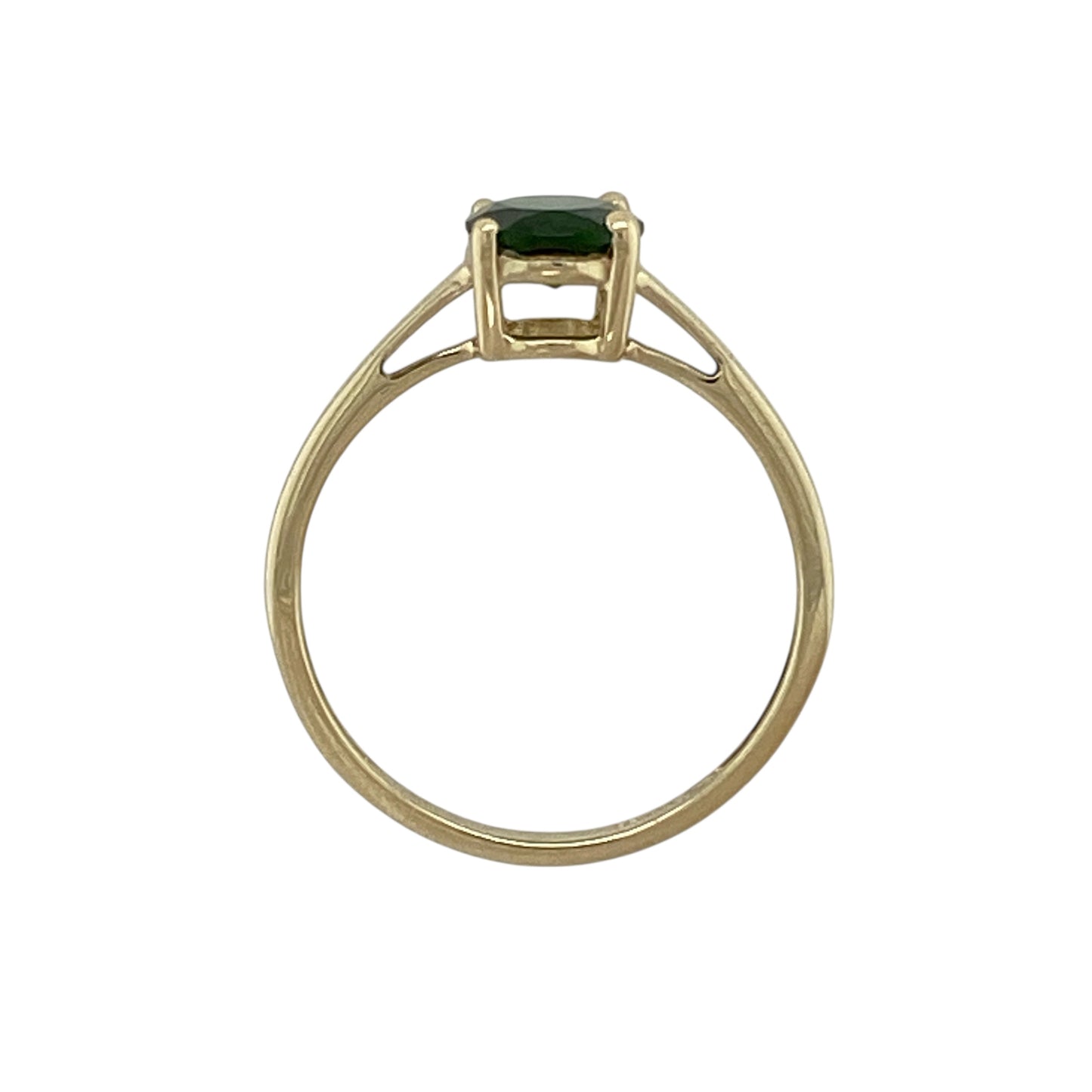 9ct Gold & Chrome Diopside Set Solitaire Ring