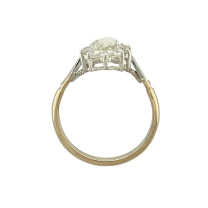 9ct Gold Opalique & Cubic Zirconia Set Cluster Ring