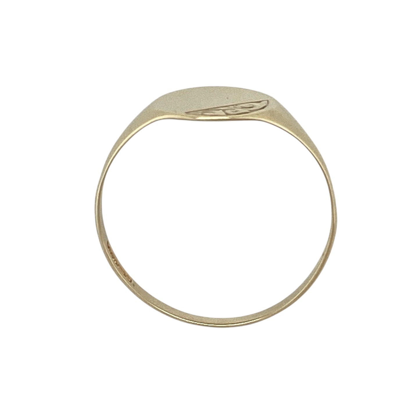9ct Gold Patterned Oval Signet Ring