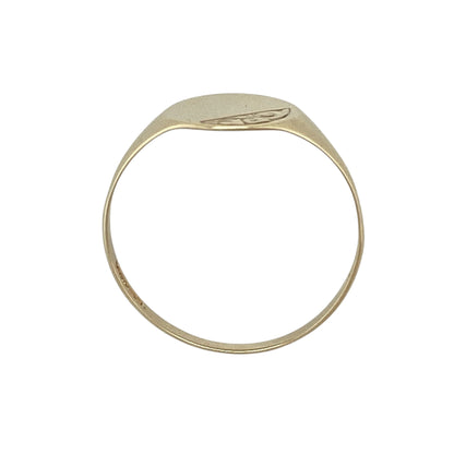 9ct Gold Patterned Oval Signet Ring