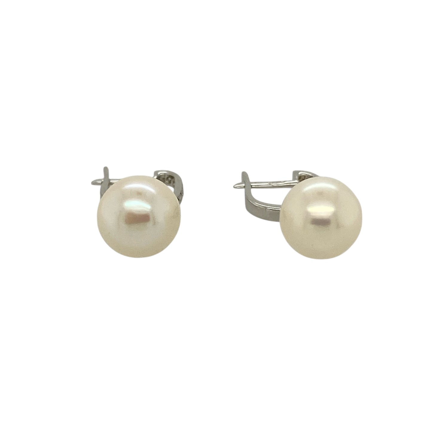 9ct White Gold Pearl & Cubic Zirconia Set Drop Earrings
