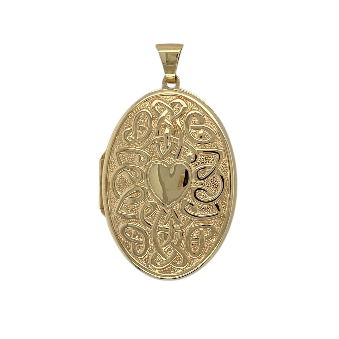 9ct Gold Celtic Knot Heart Oval Locket