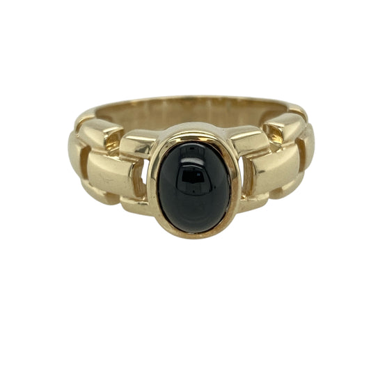 9ct Gold & Onyx Set Ring